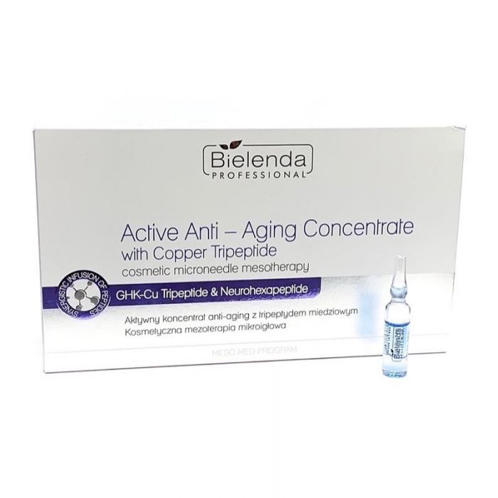 Bielenda Meso Med zestaw aktywnych koncentratów anti-aging z tripeptydem miedziowym 10 x 3 ml